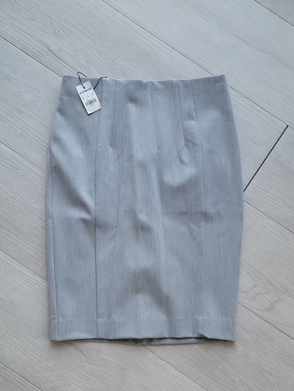 Express Light Gray Pencil Skirt - Sleek Office Staple